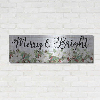 Luxe Metal Art 'Merry & Bright' by Cindy Jacobs, Metal Wall Art,48x16