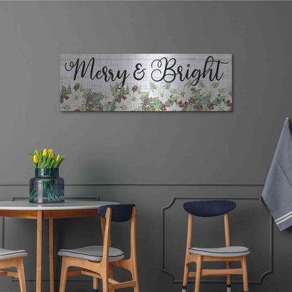 Luxe Metal Art 'Merry & Bright' by Cindy Jacobs, Metal Wall Art,48x16