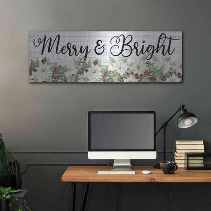 Luxe Metal Art 'Merry & Bright' by Cindy Jacobs, Metal Wall Art,48x16
