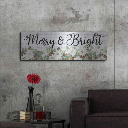 Luxe Metal Art 'Merry & Bright' by Cindy Jacobs, Metal Wall Art,48x16