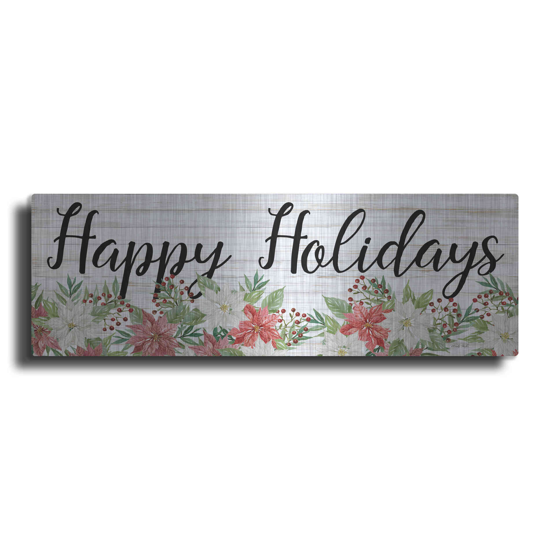Luxe Metal Art 'Happy Holidays Sign' by Cindy Jacobs, Metal Wall Art