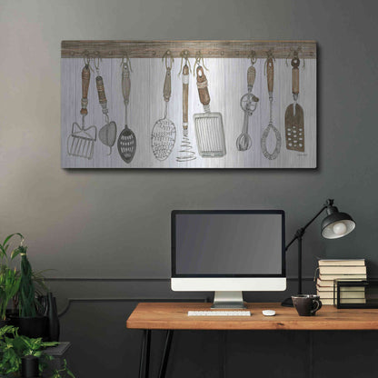 Luxe Metal Art 'Kitchen Tools' by Cindy Jacobs, Metal Wall Art,48x24