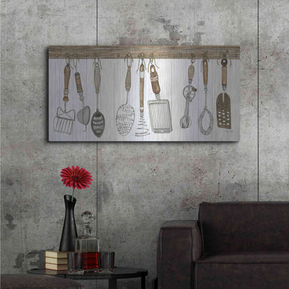 Luxe Metal Art 'Kitchen Tools' by Cindy Jacobs, Metal Wall Art,48x24
