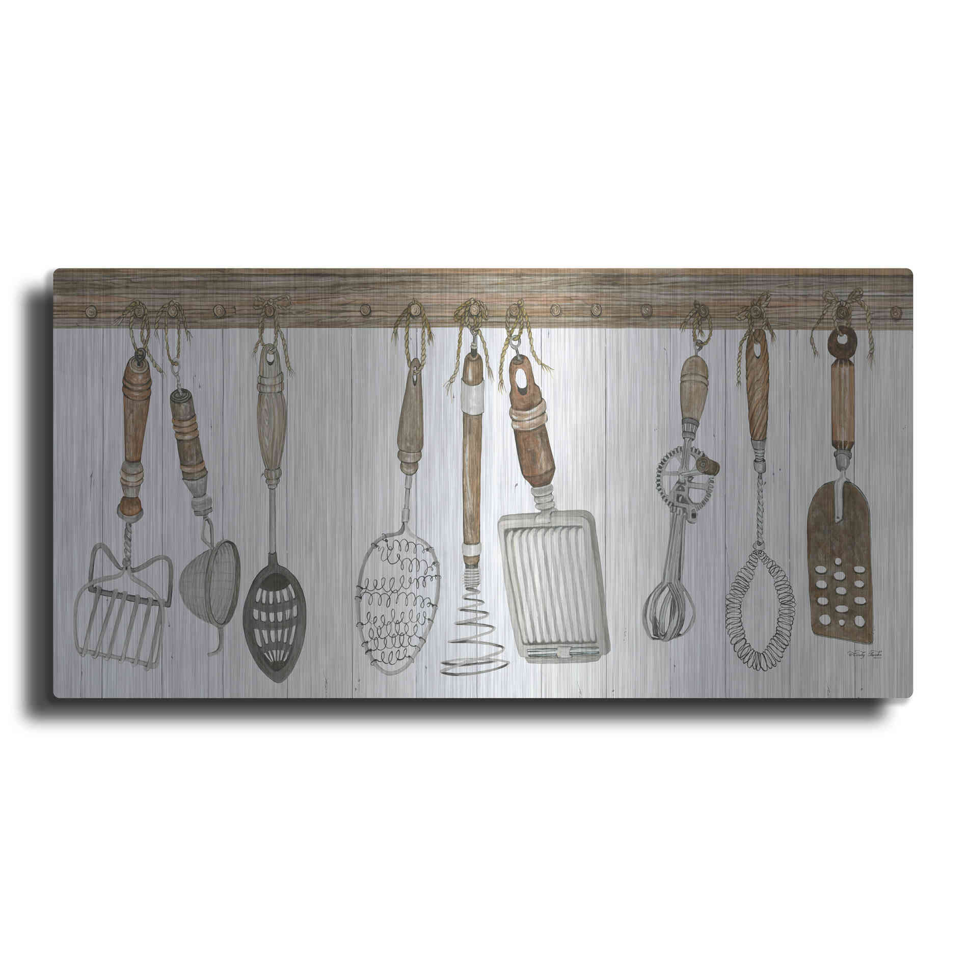 Luxe Metal Art 'Kitchen Tools' by Cindy Jacobs, Metal Wall Art