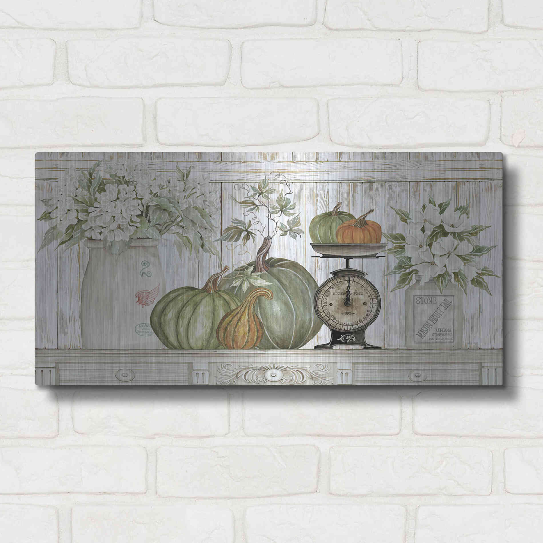 Luxe Metal Art 'Kitchen Harvest' by Cindy Jacobs, Metal Wall Art,24x12