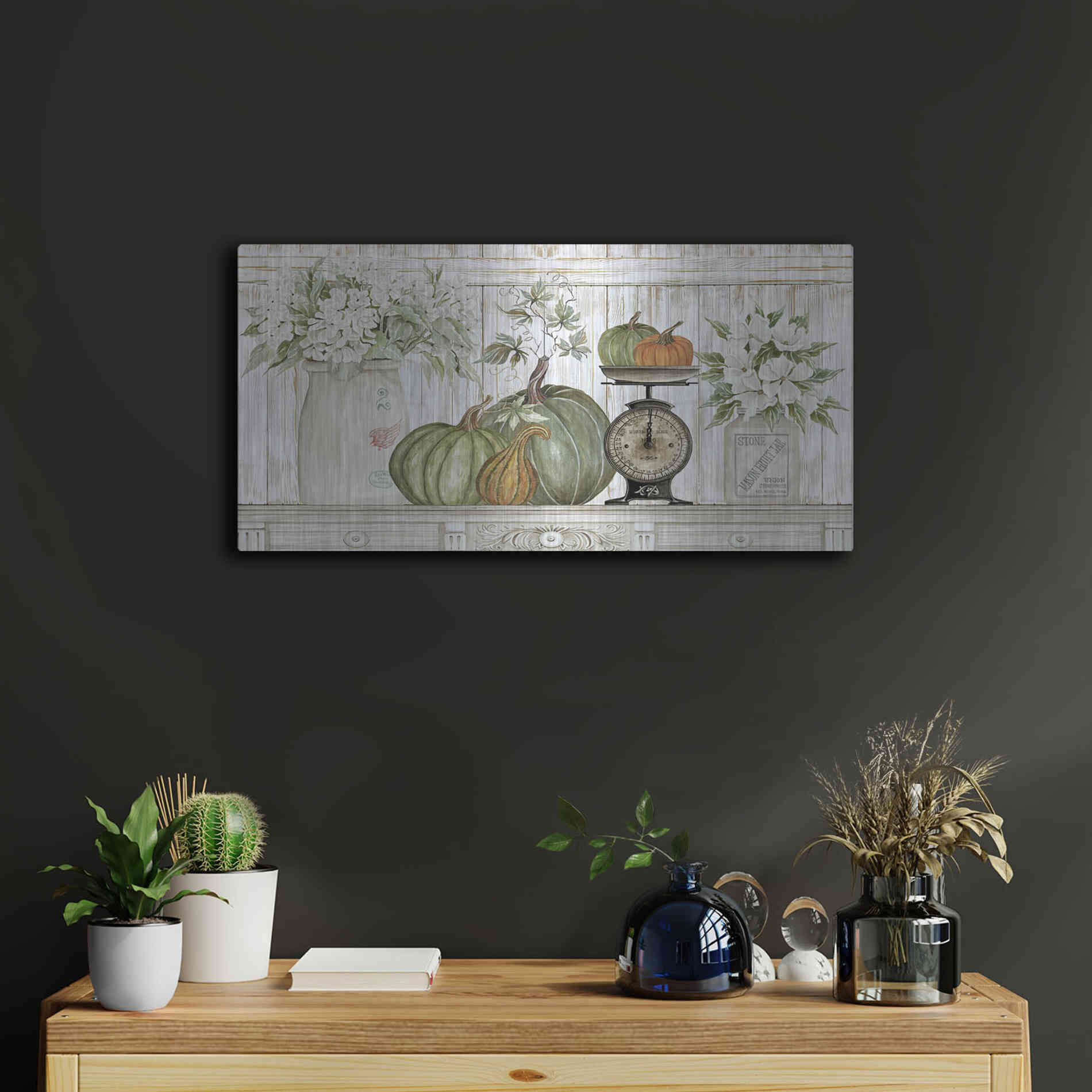Luxe Metal Art 'Kitchen Harvest' by Cindy Jacobs, Metal Wall Art,24x12