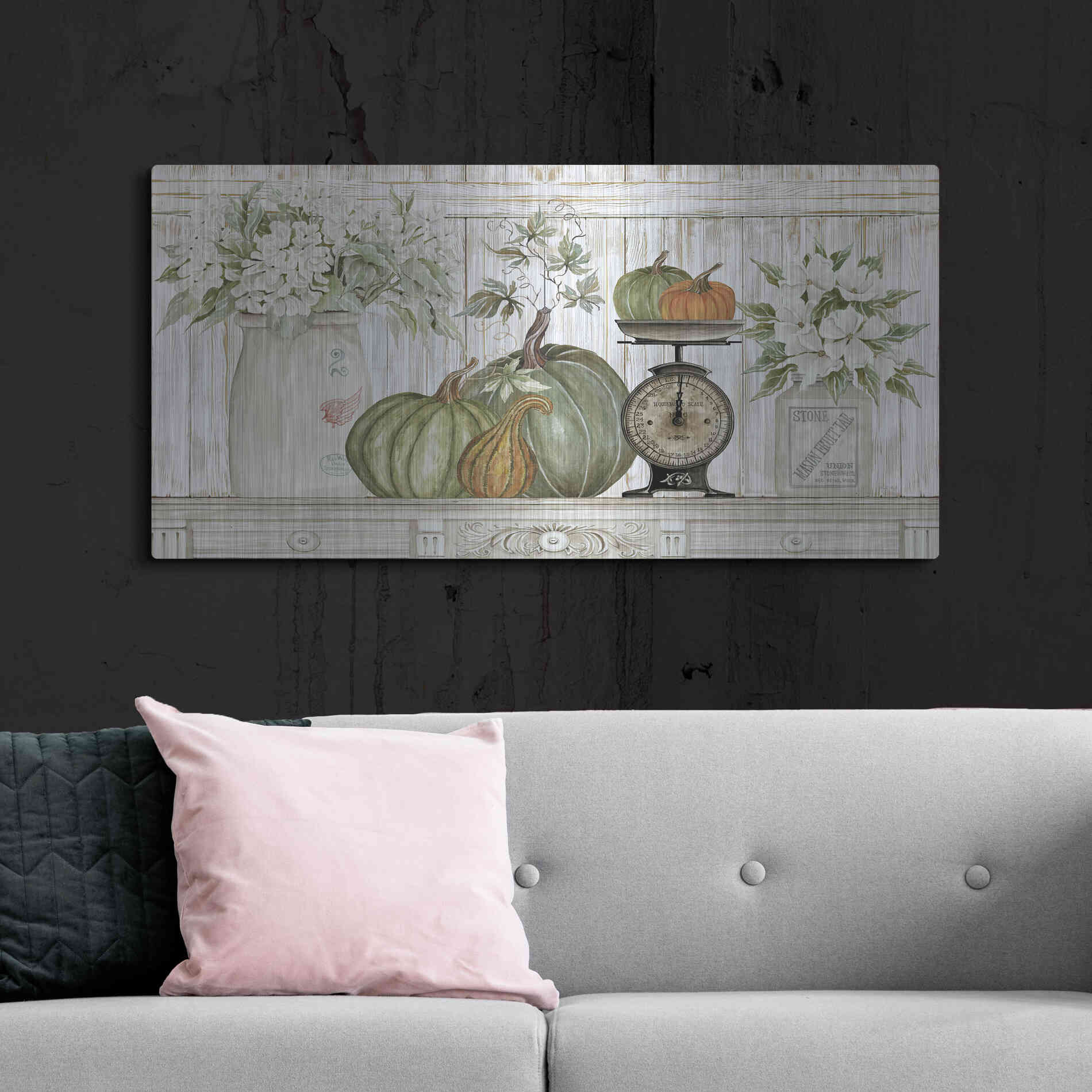Luxe Metal Art 'Kitchen Harvest' by Cindy Jacobs, Metal Wall Art,48x24