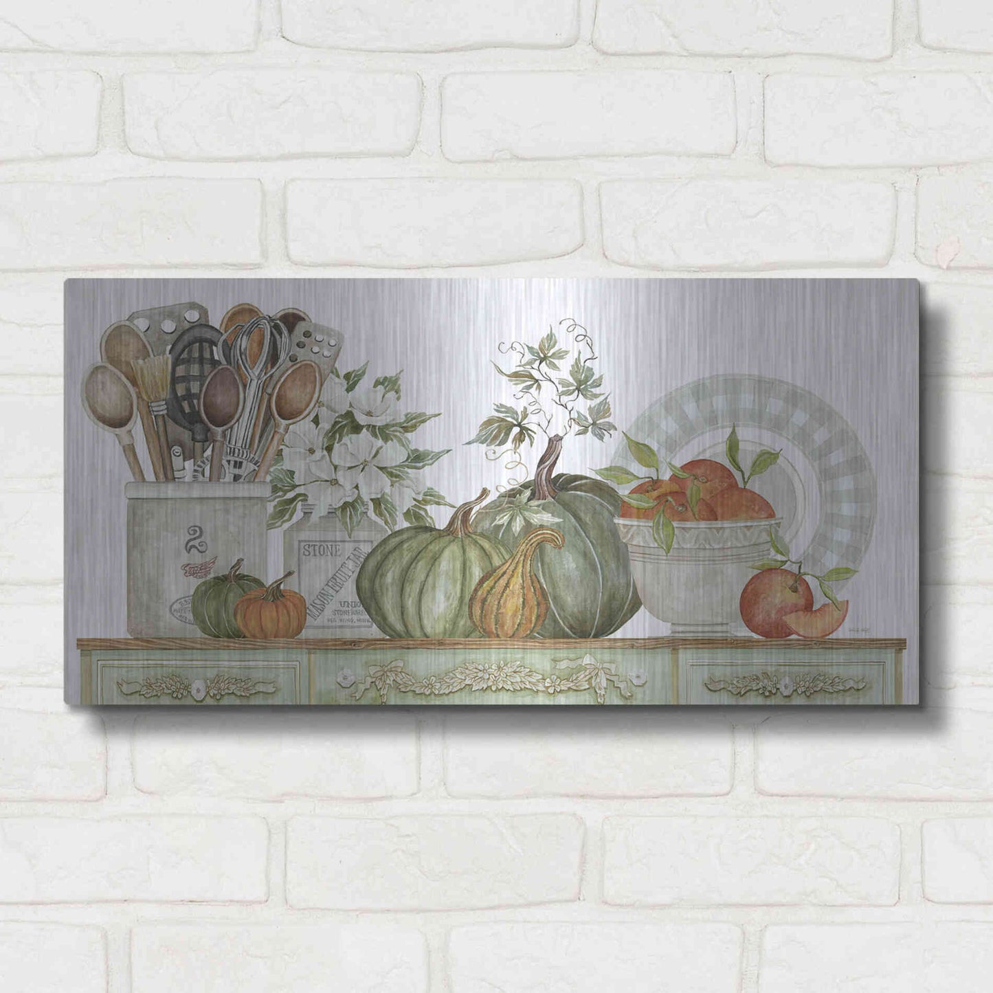 Luxe Metal Art 'Kitchen Splendor' by Cindy Jacobs, Metal Wall Art,24x12