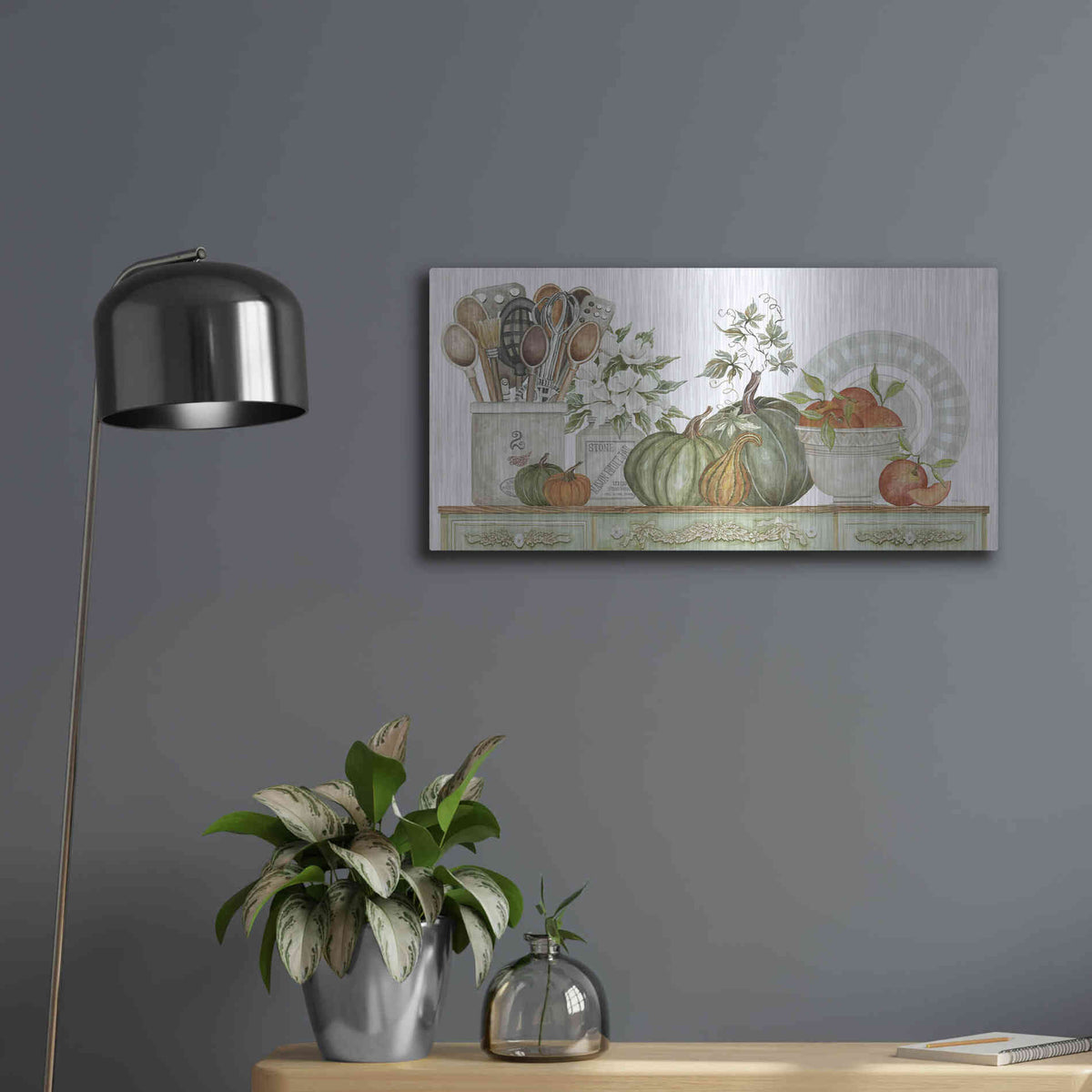 Luxe Metal Art 'Kitchen Splendor' by Cindy Jacobs, Metal Wall Art,24x12