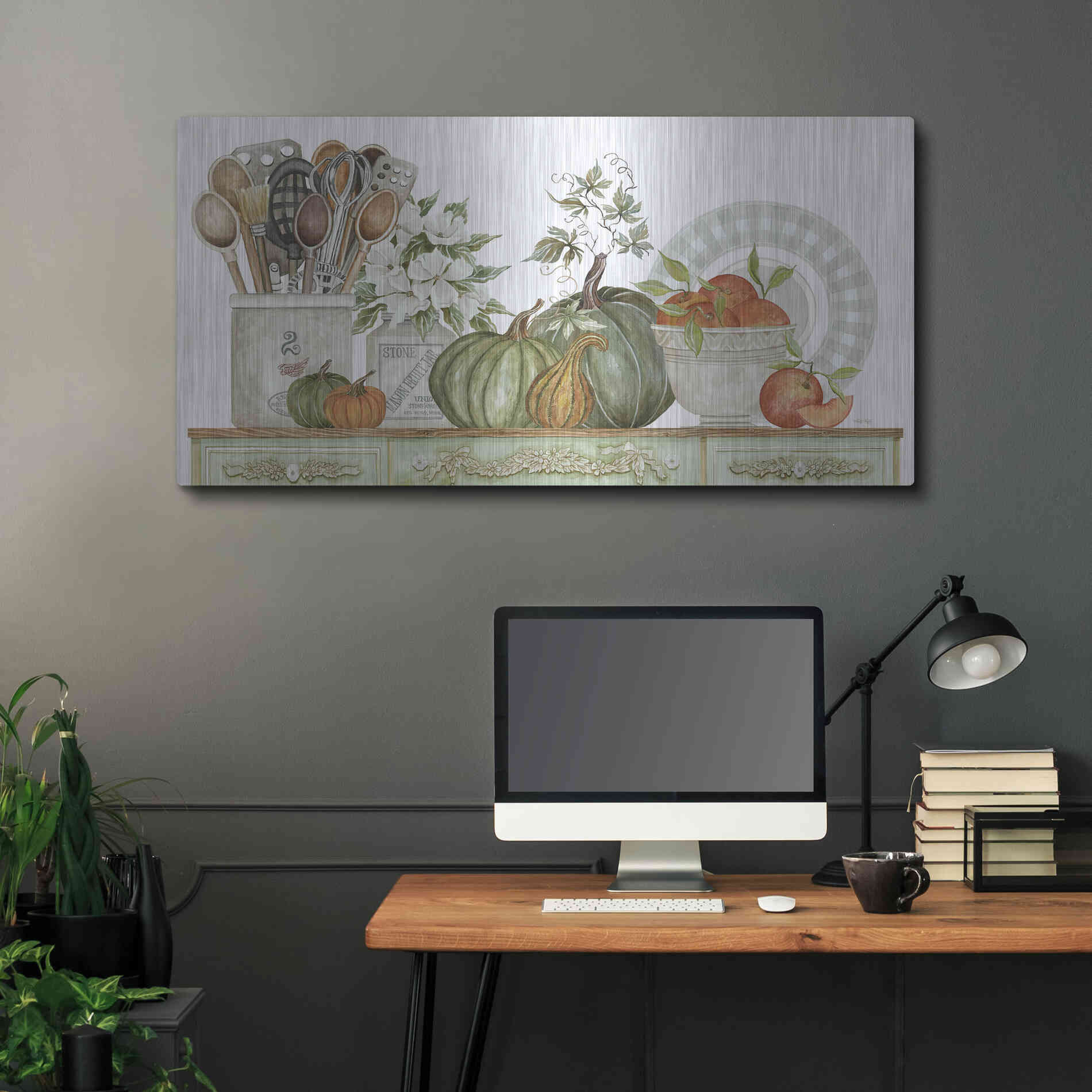 Luxe Metal Art 'Kitchen Splendor' by Cindy Jacobs, Metal Wall Art,48x24