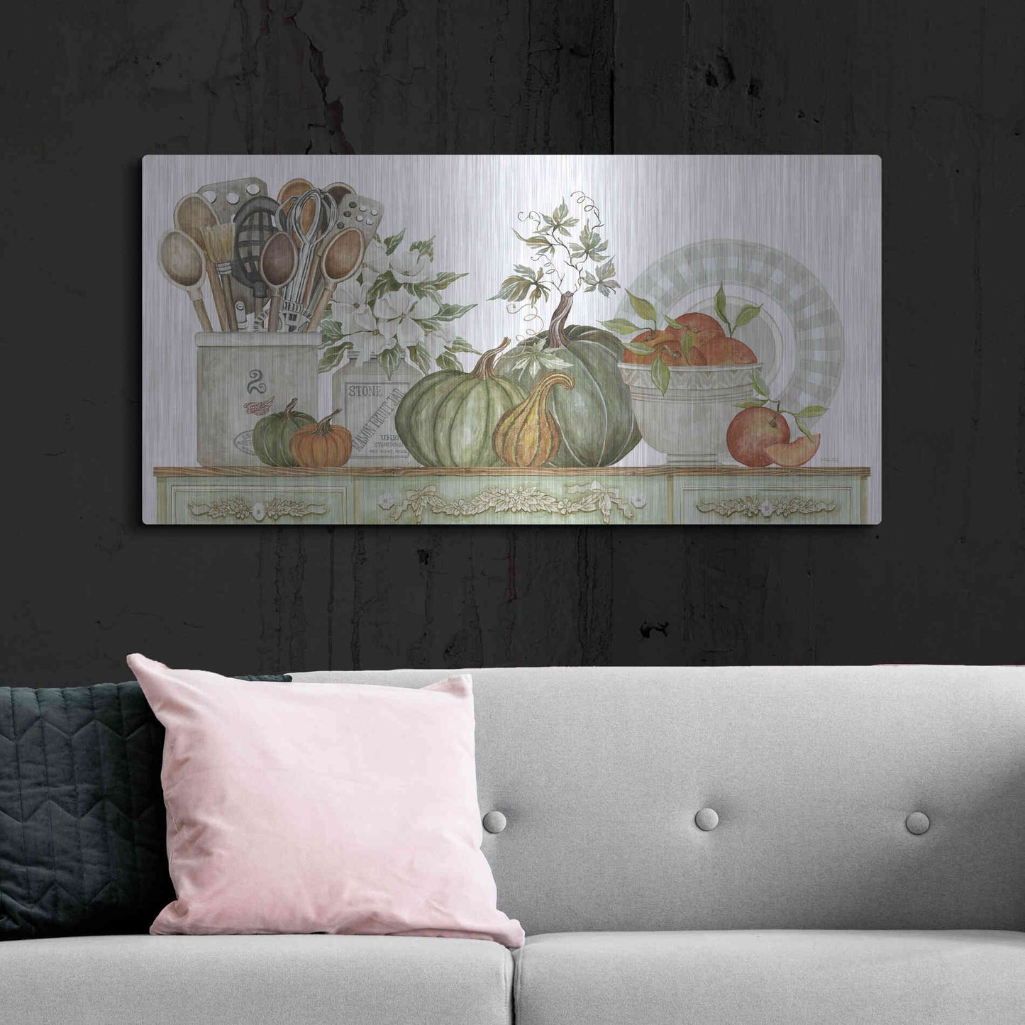 Luxe Metal Art 'Kitchen Splendor' by Cindy Jacobs, Metal Wall Art,48x24