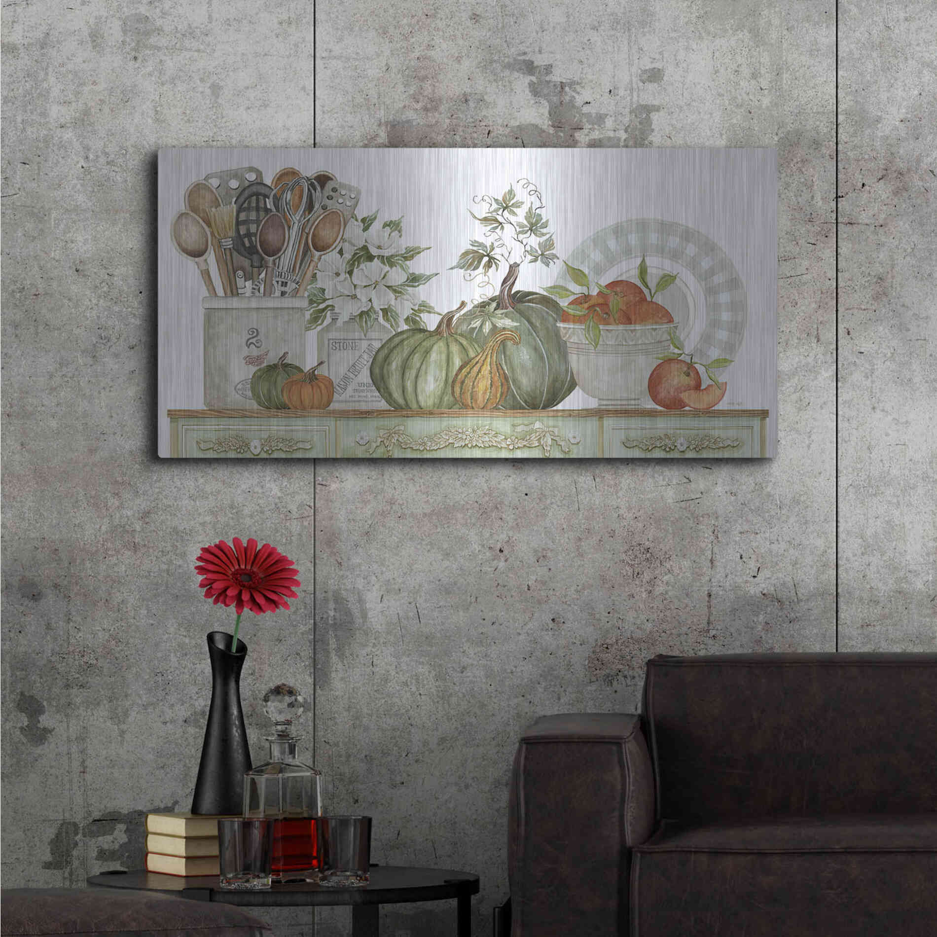 Luxe Metal Art 'Kitchen Splendor' by Cindy Jacobs, Metal Wall Art,48x24