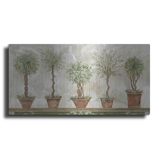 Luxe Metal Art 'Topiaries in a Row' by Cindy Jacobs, Metal Wall Art