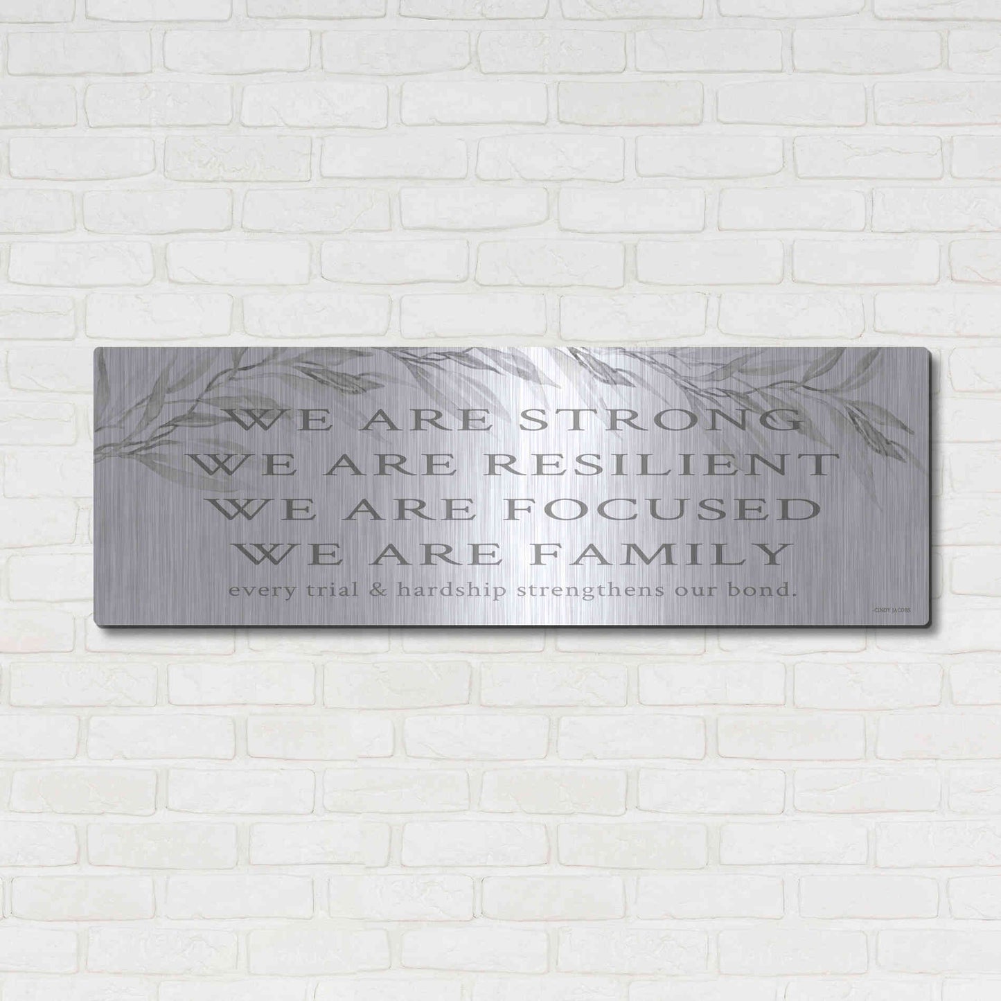 Luxe Metal Art 'We Are Family' by Cindy Jacobs, Metal Wall Art,48x16