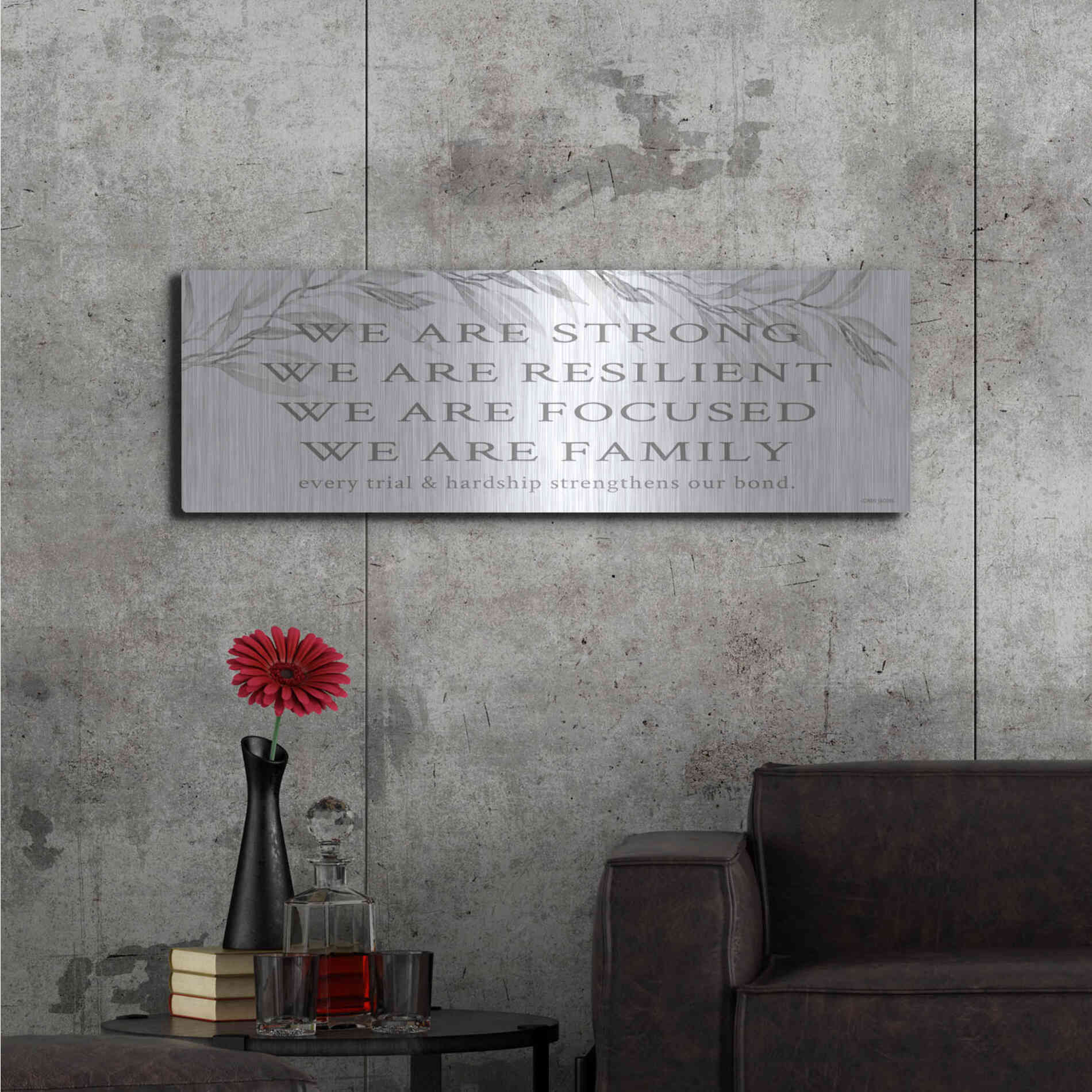 Luxe Metal Art 'We Are Family' by Cindy Jacobs, Metal Wall Art,48x16