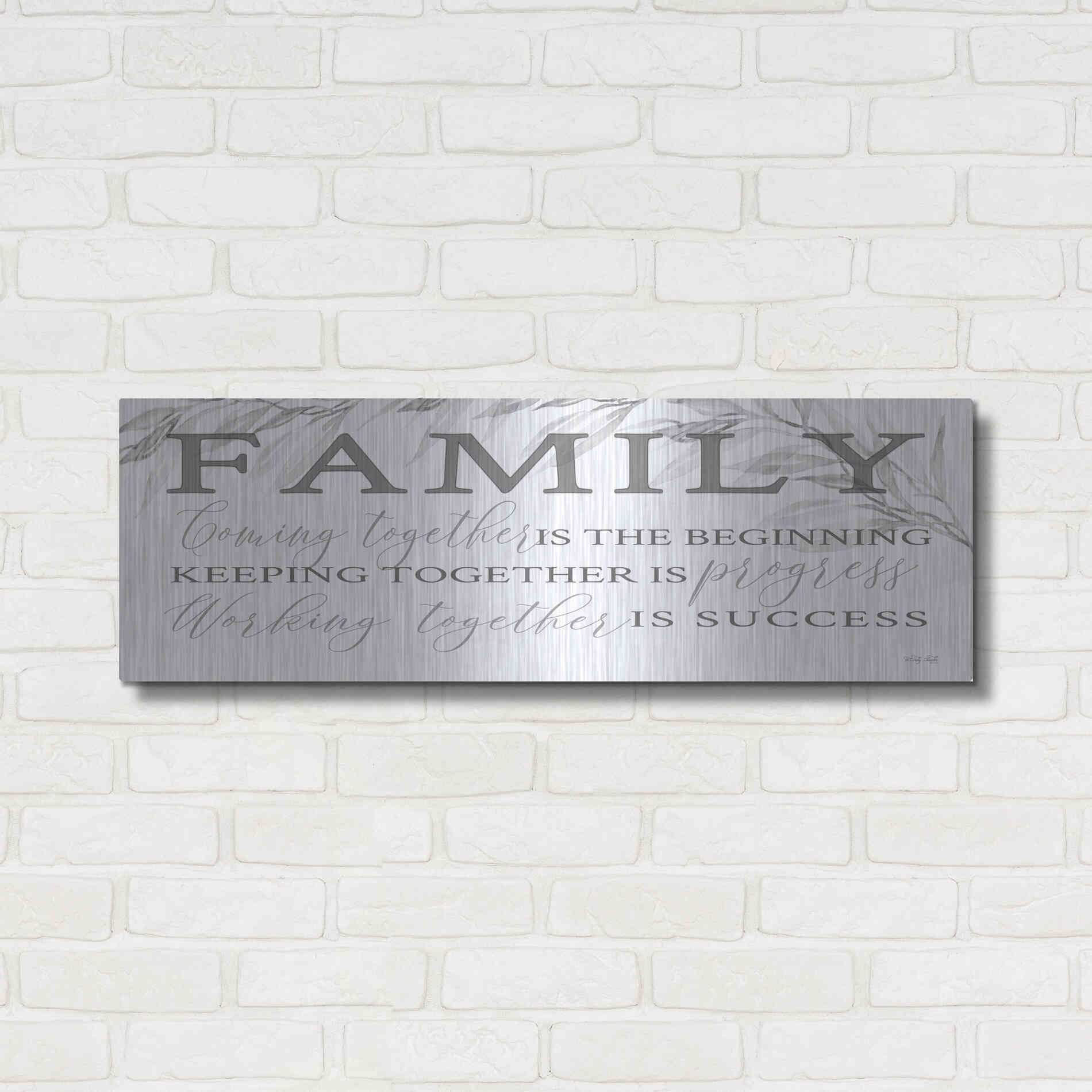 Luxe Metal Art 'Family Coming Together' by Cindy Jacobs, Metal Wall Art,36x12