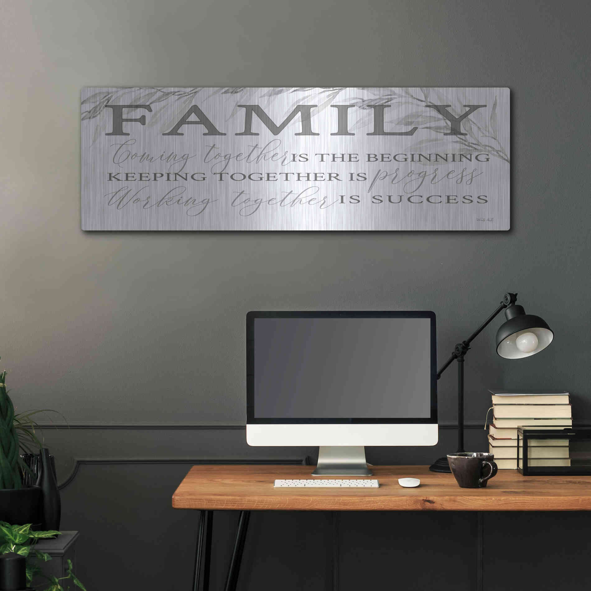 Luxe Metal Art 'Family Coming Together' by Cindy Jacobs, Metal Wall Art,48x16