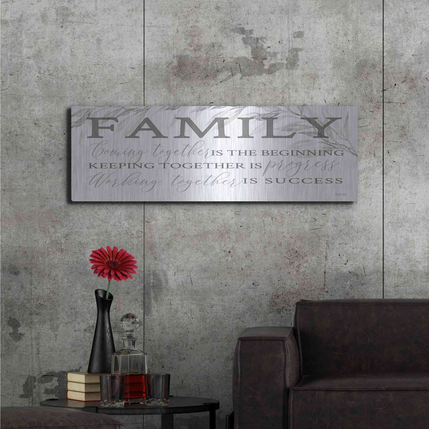 Luxe Metal Art 'Family Coming Together' by Cindy Jacobs, Metal Wall Art,48x16