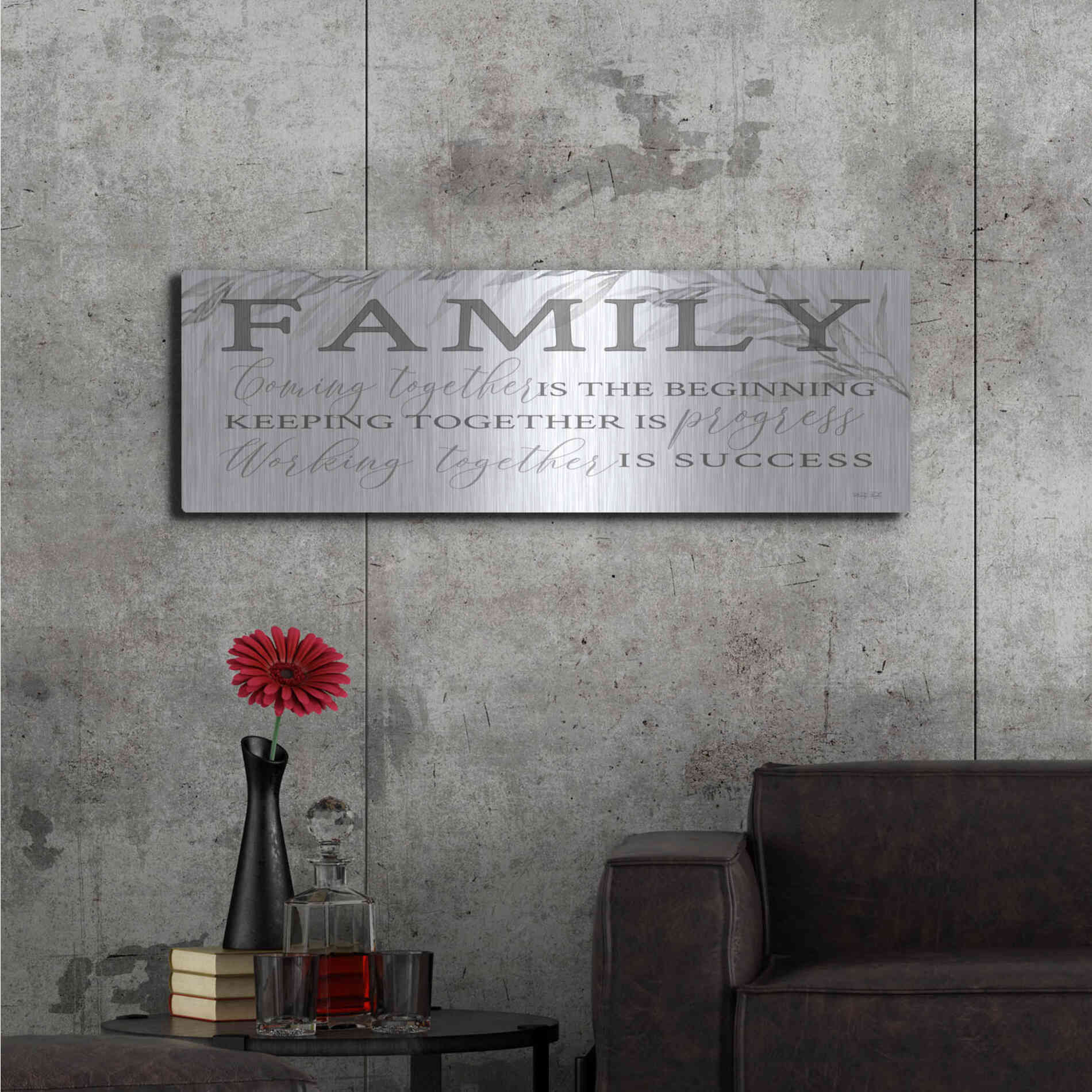 Luxe Metal Art 'Family Coming Together' by Cindy Jacobs, Metal Wall Art,48x16