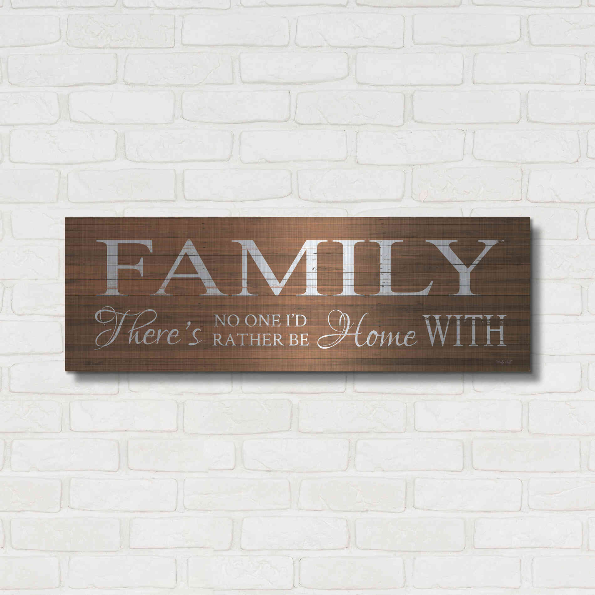 Luxe Metal Art 'Family Sign' by Cindy Jacobs, Metal Wall Art,36x12
