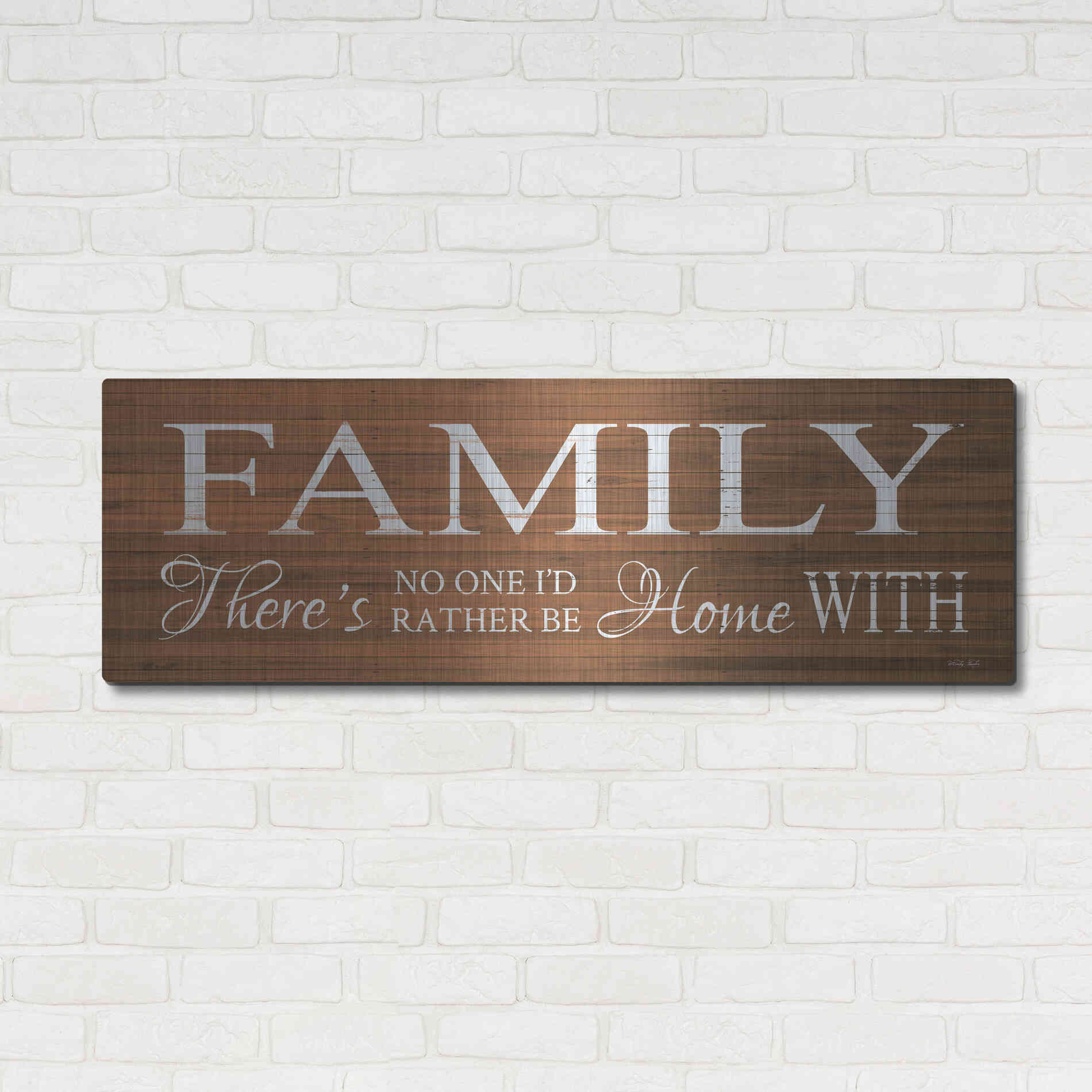 Luxe Metal Art 'Family Sign' by Cindy Jacobs, Metal Wall Art,48x16