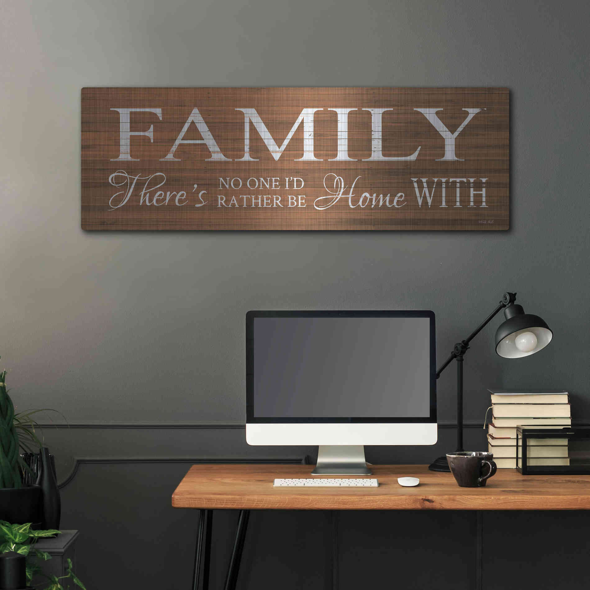 Luxe Metal Art 'Family Sign' by Cindy Jacobs, Metal Wall Art,48x16