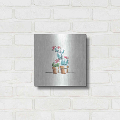 Luxe Metal Art 'Desert Bloom V' by Daphne Brissonet, Metal Wall Art,12x12