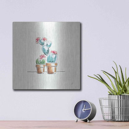 Luxe Metal Art 'Desert Bloom V' by Daphne Brissonet, Metal Wall Art,12x12