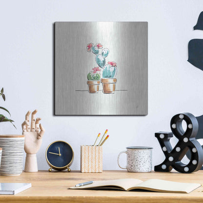 Luxe Metal Art 'Desert Bloom V' by Daphne Brissonet, Metal Wall Art,12x12