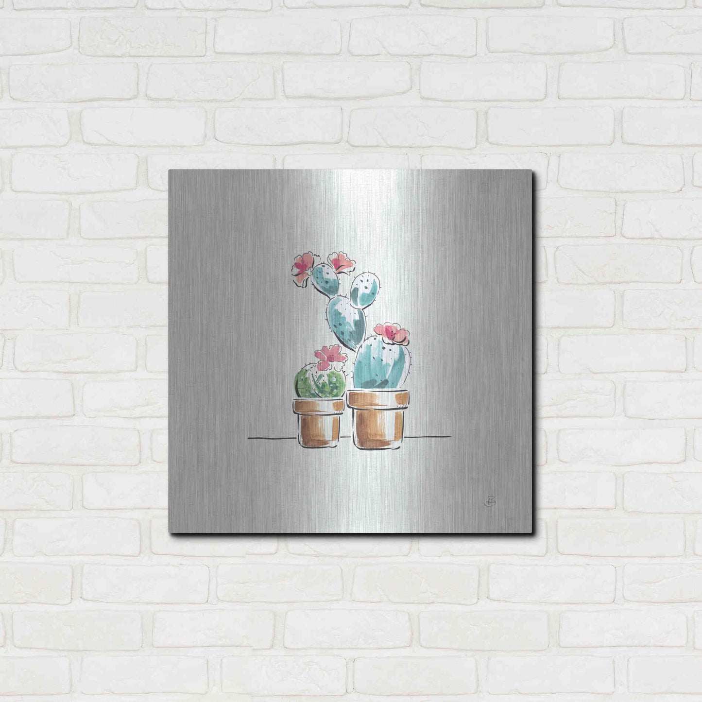 Luxe Metal Art 'Desert Bloom V' by Daphne Brissonet, Metal Wall Art,24x24