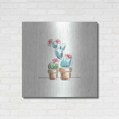 Luxe Metal Art 'Desert Bloom V' by Daphne Brissonet, Metal Wall Art,36x36