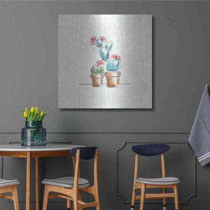 Luxe Metal Art 'Desert Bloom V' by Daphne Brissonet, Metal Wall Art,36x36