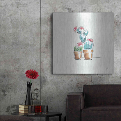 Luxe Metal Art 'Desert Bloom V' by Daphne Brissonet, Metal Wall Art,36x36