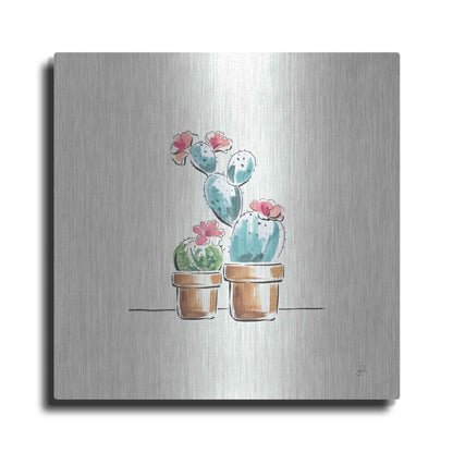 Luxe Metal Art 'Desert Bloom V' by Daphne Brissonet, Metal Wall Art