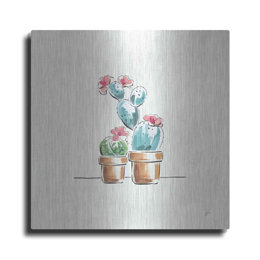 Luxe Metal Art 'Desert Bloom V' by Daphne Brissonet, Metal Wall Art