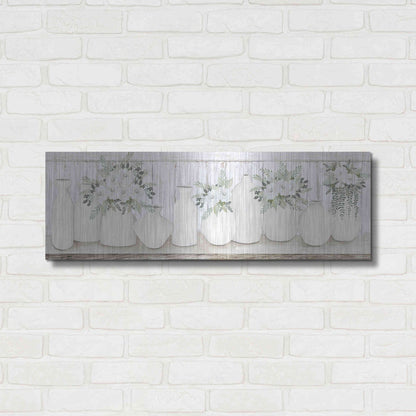 Luxe Metal Art 'White Simplicity' by Cindy Jacobs, Metal Wall Art,36x12
