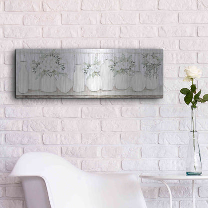 Luxe Metal Art 'White Simplicity' by Cindy Jacobs, Metal Wall Art,36x12