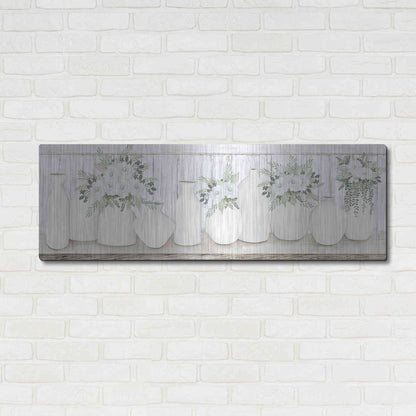 Luxe Metal Art 'White Simplicity' by Cindy Jacobs, Metal Wall Art,48x16