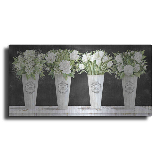 Luxe Metal Art 'White Flowers Still Life II' by Cindy Jacobs, Metal Wall Art