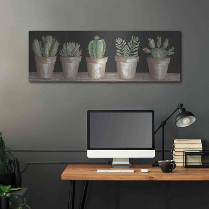 Luxe Metal Art 'Cactus Row' by Cindy Jacobs, Metal Wall Art,48x16