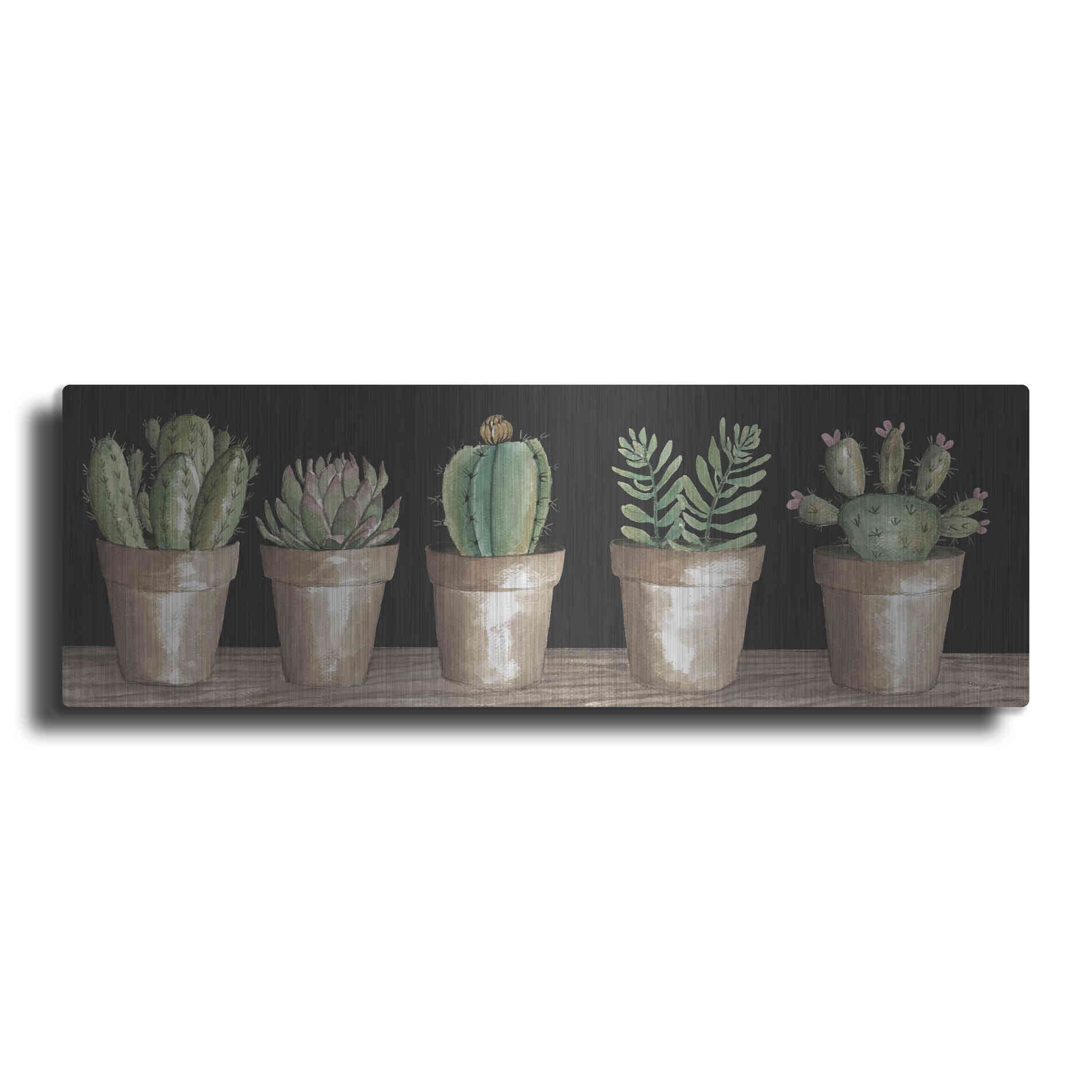 Luxe Metal Art 'Cactus Row' by Cindy Jacobs, Metal Wall Art