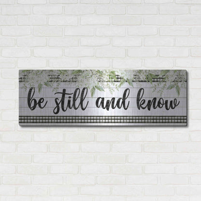 Luxe Metal Art 'Be Still & Know' by Cindy Jacobs, Metal Wall Art,48x16
