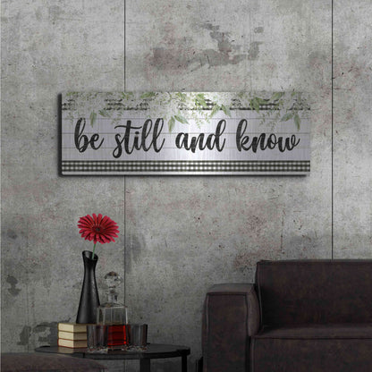 Luxe Metal Art 'Be Still & Know' by Cindy Jacobs, Metal Wall Art,48x16