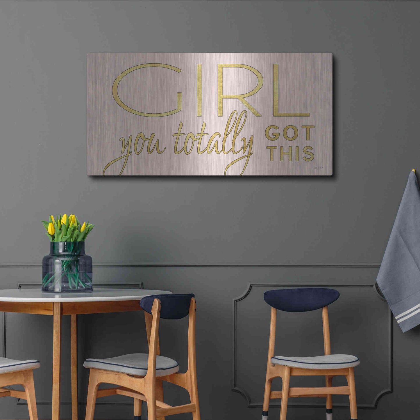 Luxe Metal Art 'Girl You Totally Got This' by Cindy Jacobs, Metal Wall Art,48x24