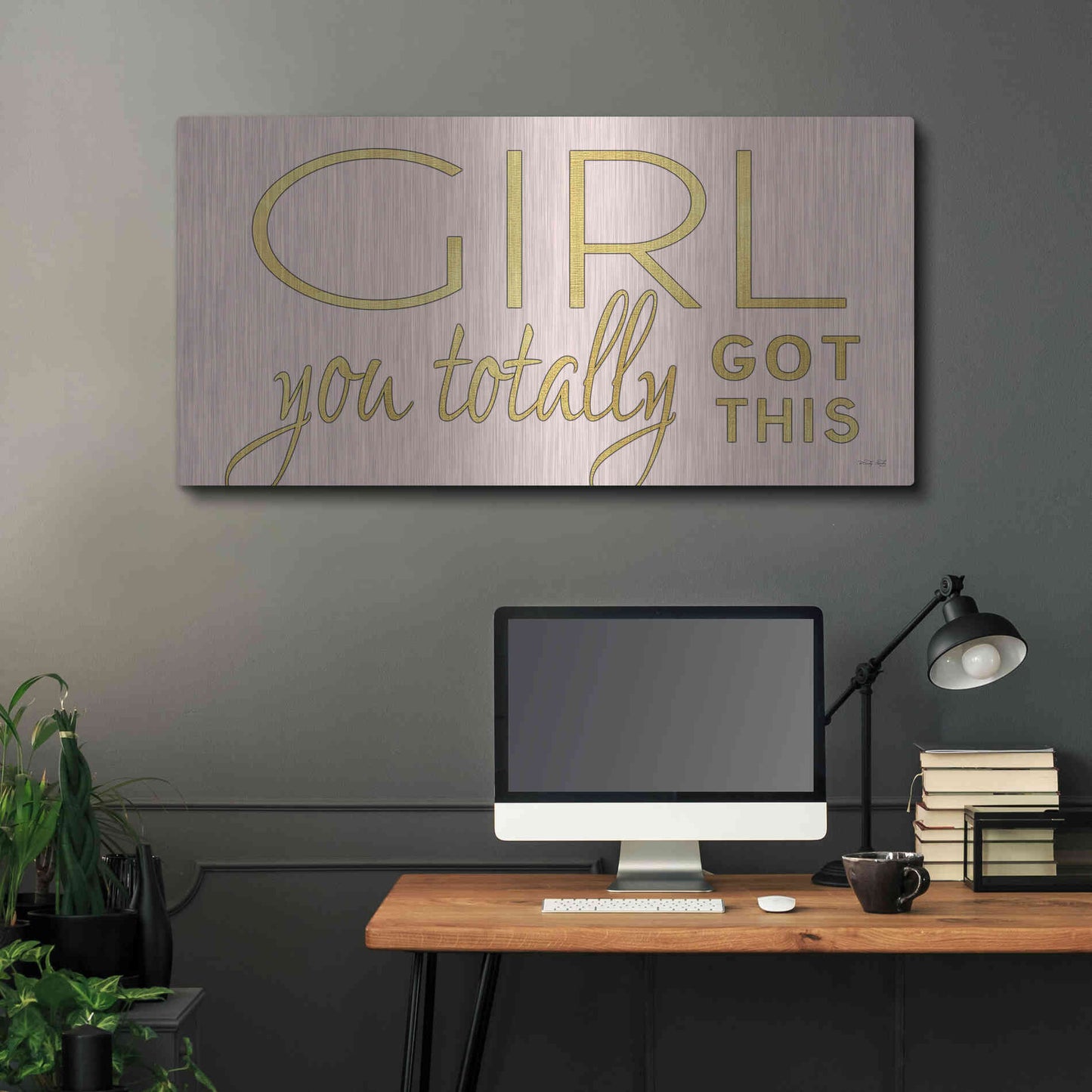 Luxe Metal Art 'Girl You Totally Got This' by Cindy Jacobs, Metal Wall Art,48x24