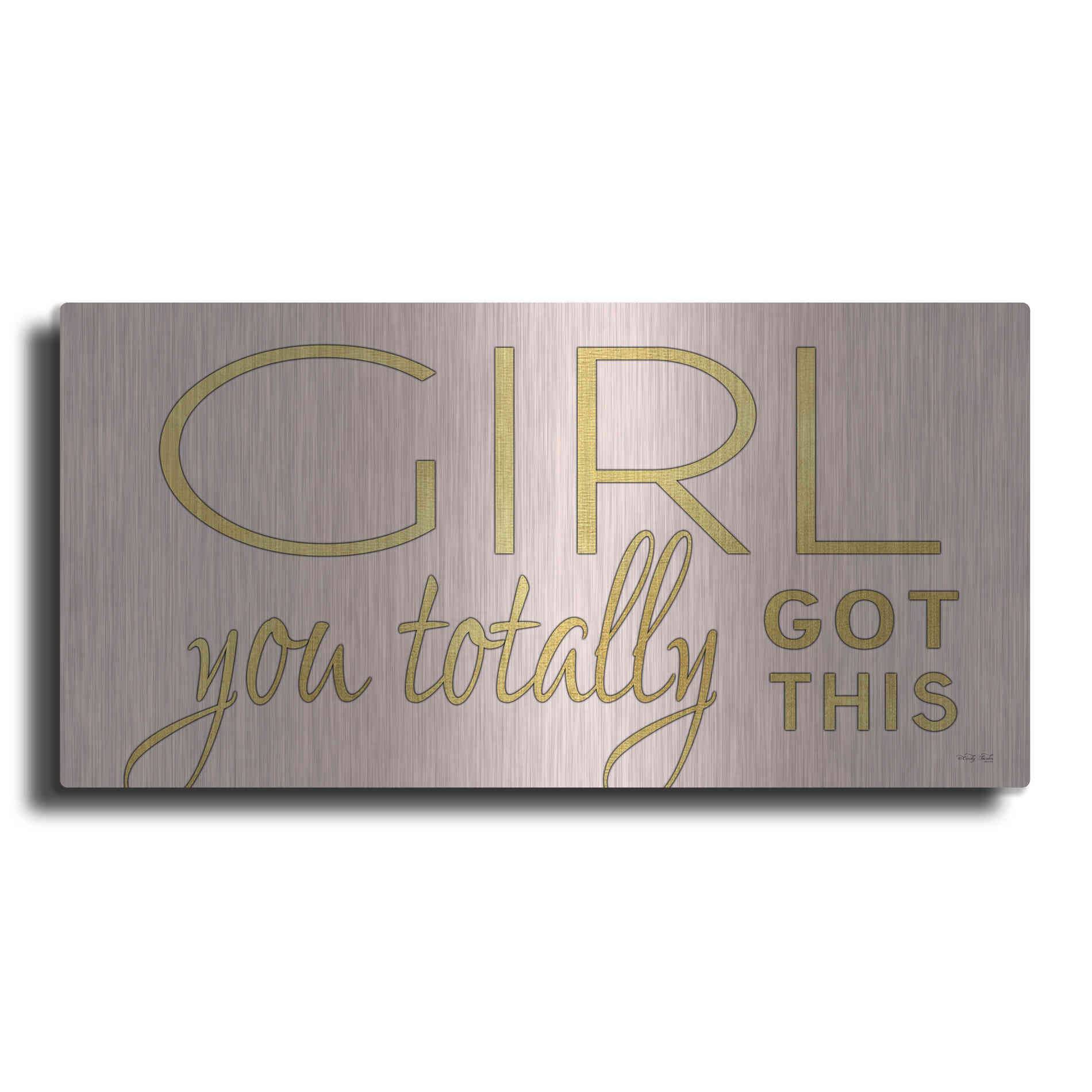 Luxe Metal Art 'Girl You Totally Got This' by Cindy Jacobs, Metal Wall Art