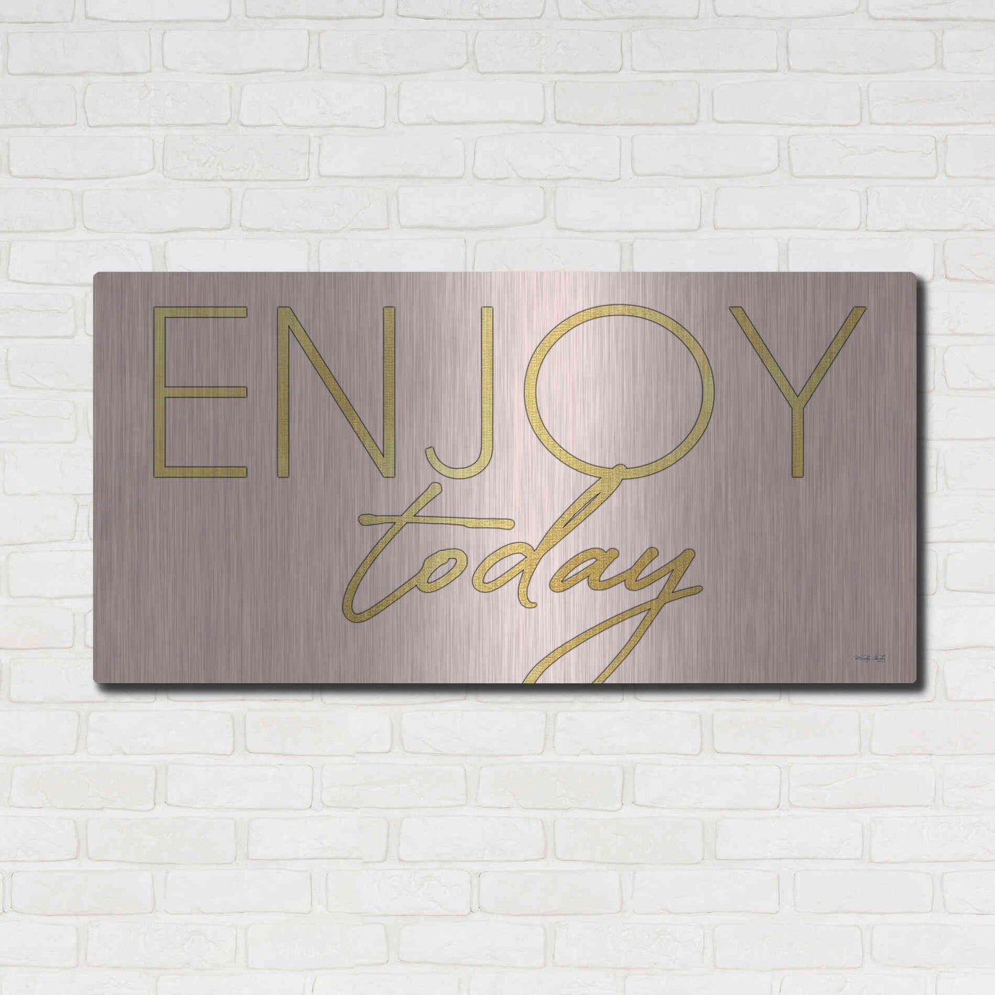 Luxe Metal Art 'Enjoy Today' by Cindy Jacobs, Metal Wall Art,48x24