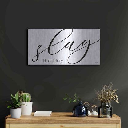 Luxe Metal Art 'Slay the Day' by Cindy Jacobs, Metal Wall Art,24x12