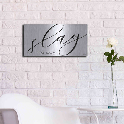 Luxe Metal Art 'Slay the Day' by Cindy Jacobs, Metal Wall Art,24x12