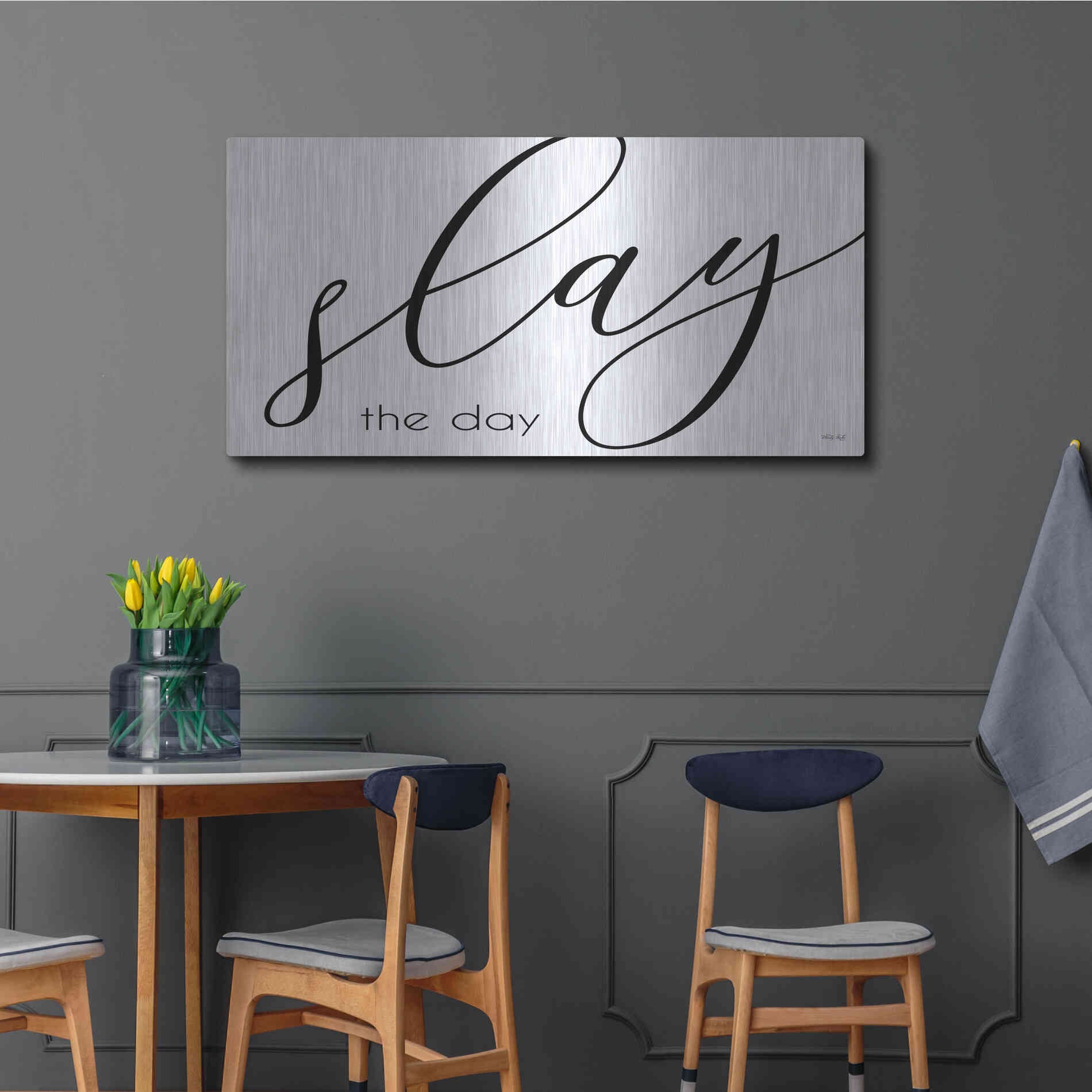 Luxe Metal Art 'Slay the Day' by Cindy Jacobs, Metal Wall Art,48x24